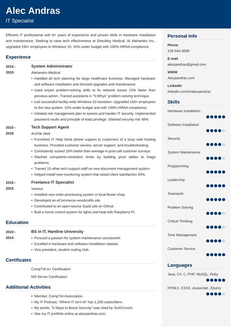 It resume template. Things To Know About It resume template. 